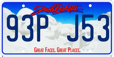 SD license plate 93PJ53