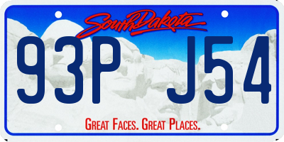SD license plate 93PJ54
