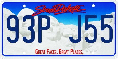 SD license plate 93PJ55