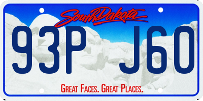 SD license plate 93PJ60