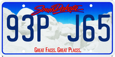 SD license plate 93PJ65