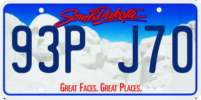 SD license plate 93PJ70