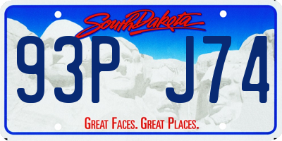 SD license plate 93PJ74