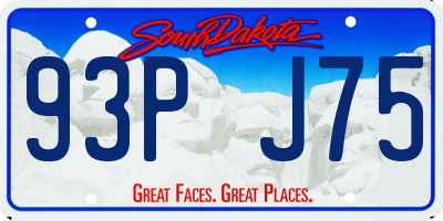 SD license plate 93PJ75