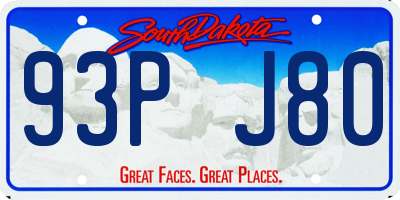 SD license plate 93PJ80