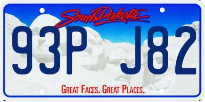 SD license plate 93PJ82