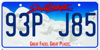 SD license plate 93PJ85