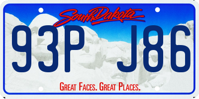 SD license plate 93PJ86