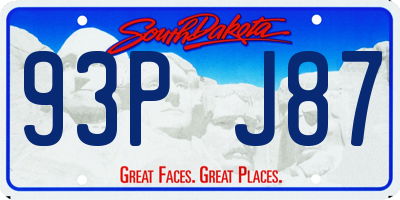 SD license plate 93PJ87