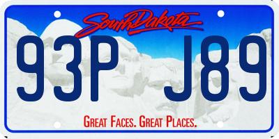 SD license plate 93PJ89