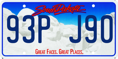 SD license plate 93PJ90