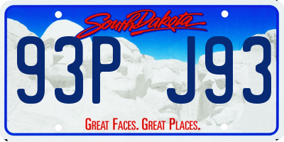 SD license plate 93PJ93