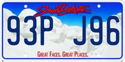 SD license plate 93PJ96