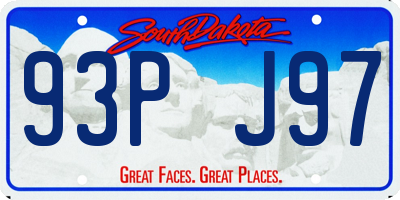 SD license plate 93PJ97