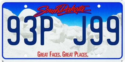SD license plate 93PJ99