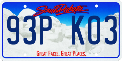 SD license plate 93PK03