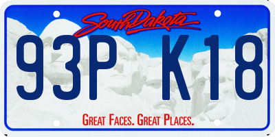 SD license plate 93PK18