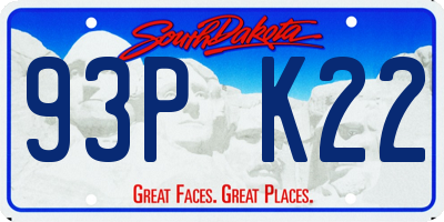 SD license plate 93PK22