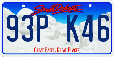 SD license plate 93PK46