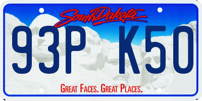 SD license plate 93PK50