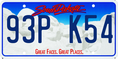 SD license plate 93PK54