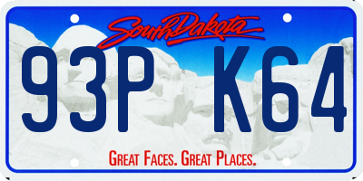 SD license plate 93PK64