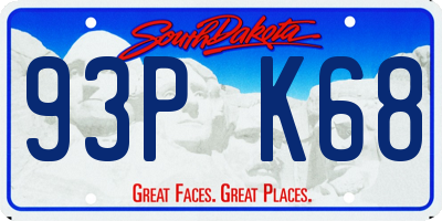SD license plate 93PK68