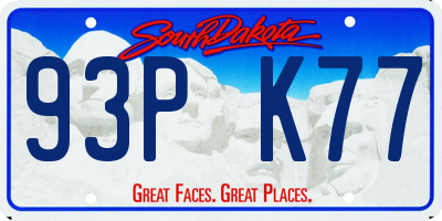 SD license plate 93PK77