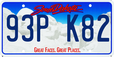 SD license plate 93PK82
