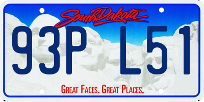 SD license plate 93PL51