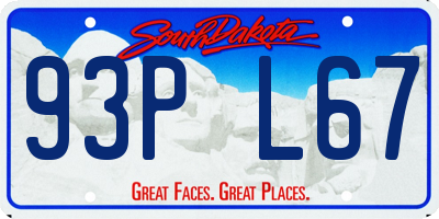 SD license plate 93PL67