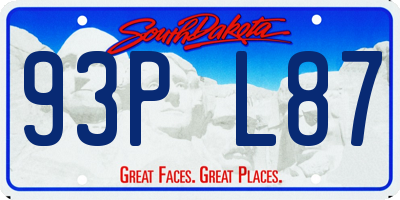 SD license plate 93PL87