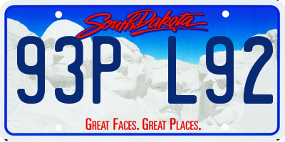 SD license plate 93PL92