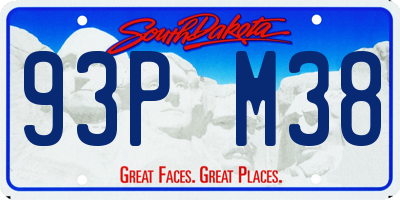 SD license plate 93PM38