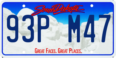 SD license plate 93PM47