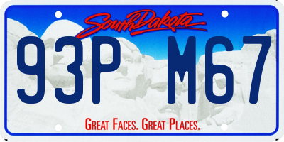 SD license plate 93PM67