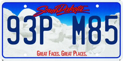 SD license plate 93PM85