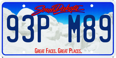 SD license plate 93PM89