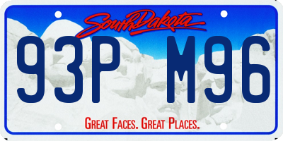 SD license plate 93PM96