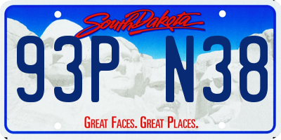 SD license plate 93PN38