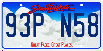 SD license plate 93PN58