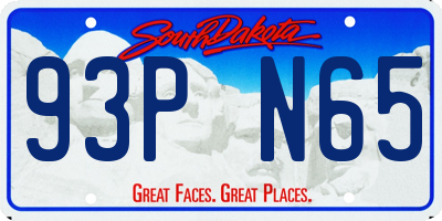 SD license plate 93PN65
