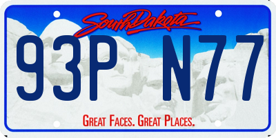 SD license plate 93PN77