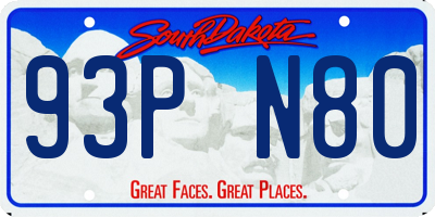SD license plate 93PN80