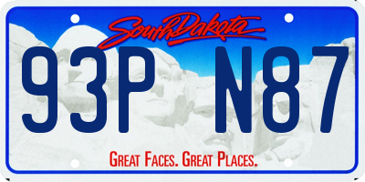 SD license plate 93PN87