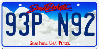 SD license plate 93PN92