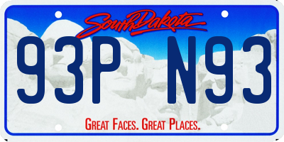 SD license plate 93PN93