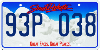SD license plate 93PO38