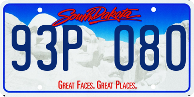SD license plate 93PO80