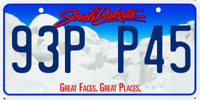 SD license plate 93PP45